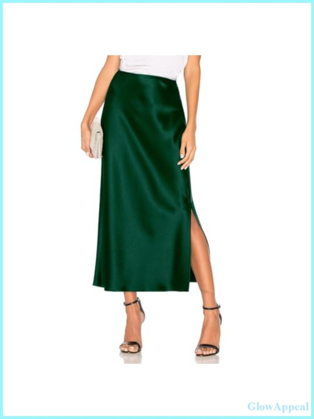 Women's Satin High Waisted A-Line Midi Skirt Cocktail Party